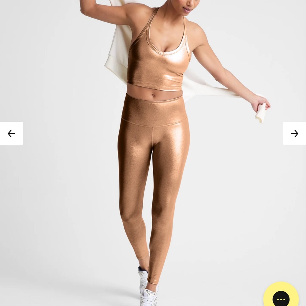 Beyond Yoga Bronze Shimmer Leggings